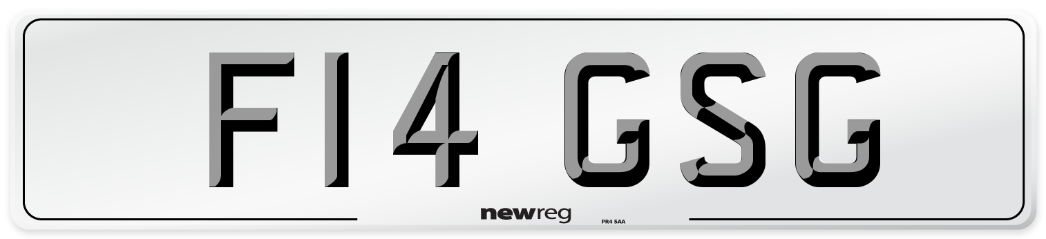F14 GSG Number Plate from New Reg